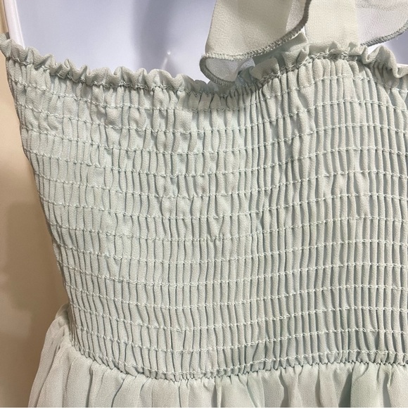 Show Me Your MuMu Women’s Maxi Flutter Strap Sleeves Bridesmaid Dress Size Large - Picture 5 of 12